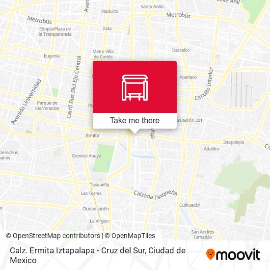Mapa de Calz. Ermita Iztapalapa - Cruz del Sur