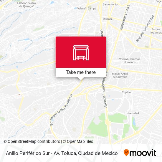 Anillo Periférico Sur - Av. Toluca map