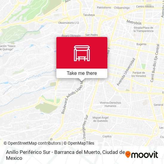 Anillo Periférico Sur - Barranca del Muerto map