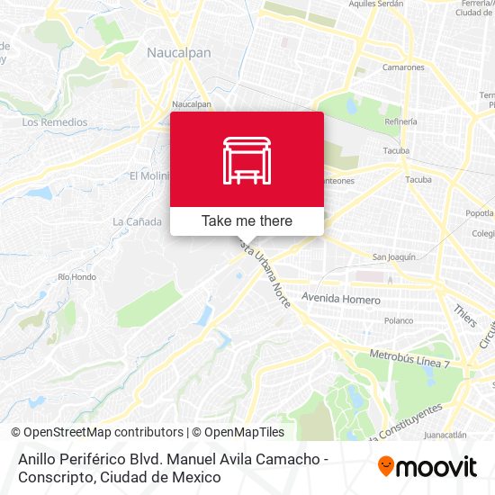 Anillo Periférico Blvd. Manuel Avila Camacho - Conscripto map