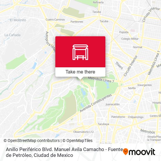 Anillo Periférico Blvd. Manuel Avila Camacho - Fuente de Petróleo map