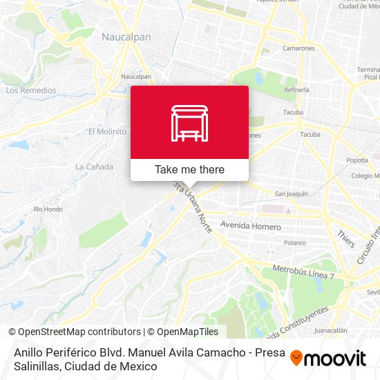 Anillo Periférico Blvd. Manuel Avila Camacho - Presa Salinillas map