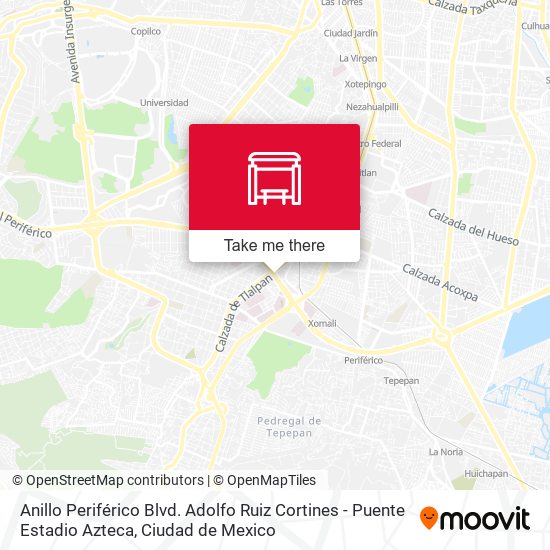 Anillo Periférico Blvd. Adolfo Ruiz Cortines - Puente Estadio Azteca map