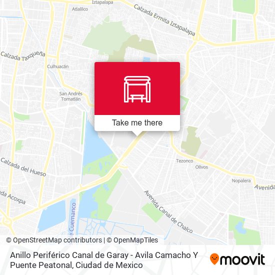 Anillo Periférico Canal de Garay - Avila Camacho / Puente Peatonal map