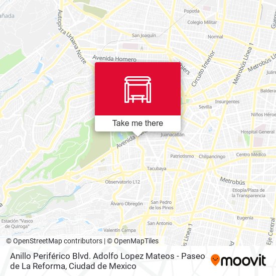 Anillo Periférico Blvd. Adolfo Lopez Mateos - Paseo de La Reforma map