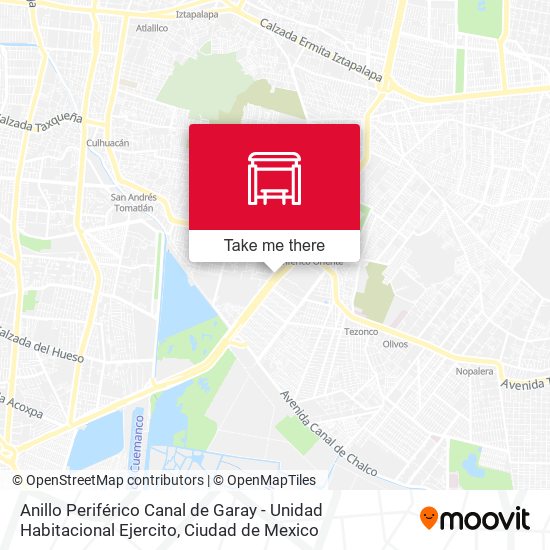 Anillo Periférico Canal de Garay - Unidad Habitacional Ejercito map