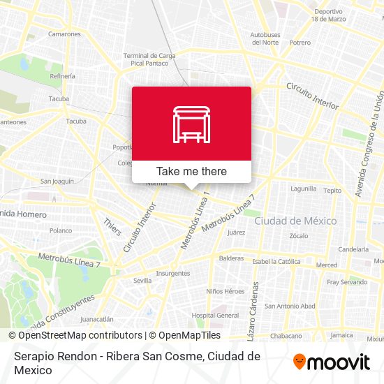 Serapio Rendon - Ribera San Cosme map
