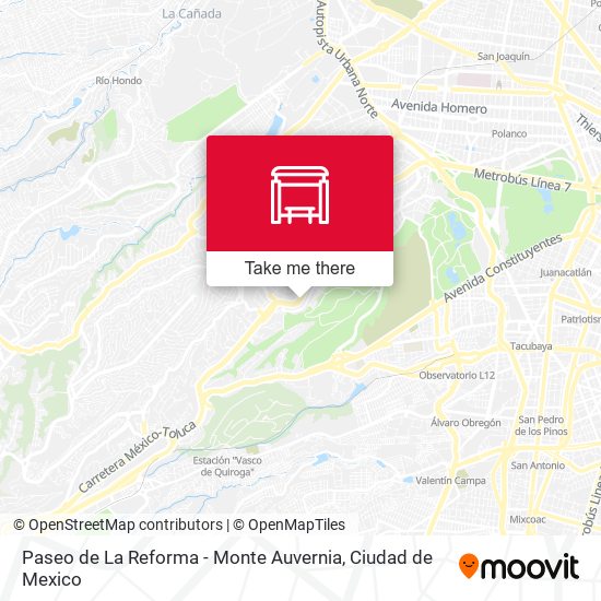 Paseo de La Reforma - Monte Auvernia map