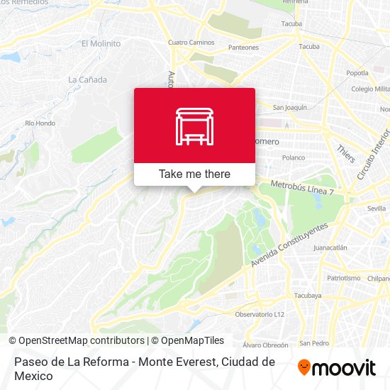 Mapa de Paseo de La Reforma - Monte Everest
