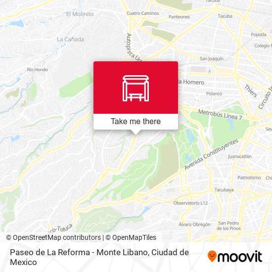 Mapa de Paseo de La Reforma - Monte Libano