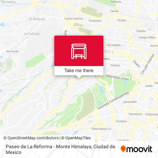 Paseo de La Reforma - Monte Himalaya map