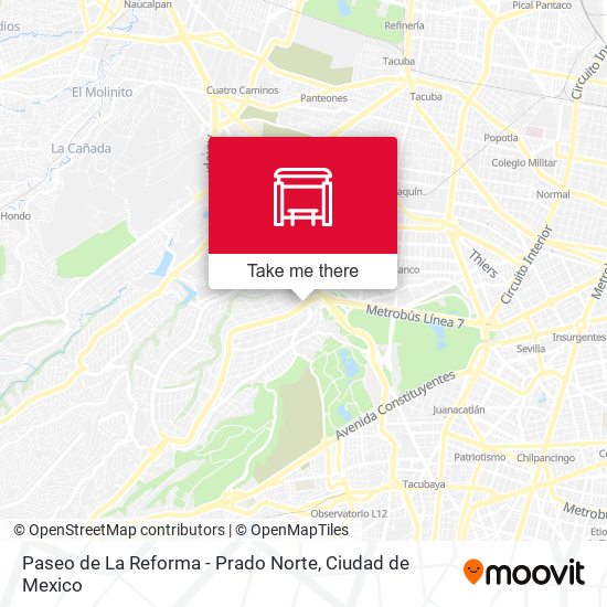 Paseo de La Reforma - Prado Norte map