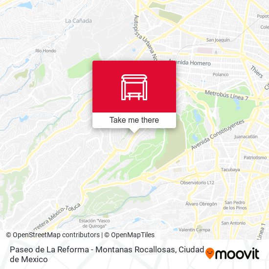 Paseo de La Reforma - Montanas Rocallosas map