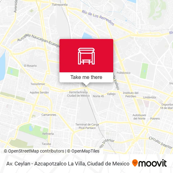 Mapa de Av. Ceylan - Azcapotzalco La Villa