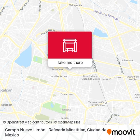 Campo Nuevo Limón - Refinería Minatitlan map