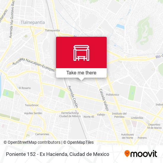 Poniente 152 - Ex Hacienda map