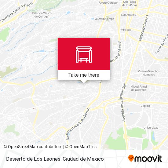 Mapa de Desierto de Los Leones