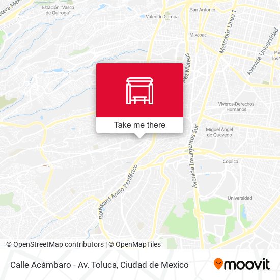 Calle Acámbaro - Av. Toluca map