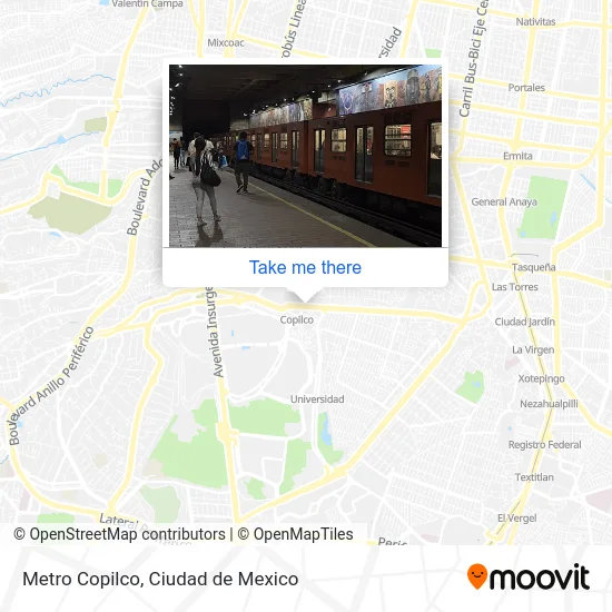 Metro Copilco map
