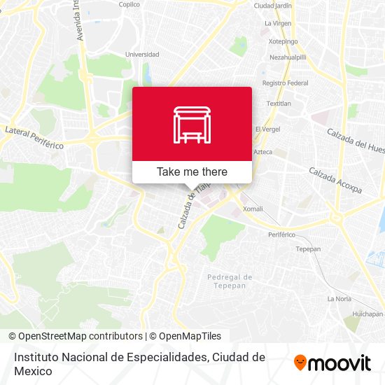 Instituto Nacional de Especialidades map