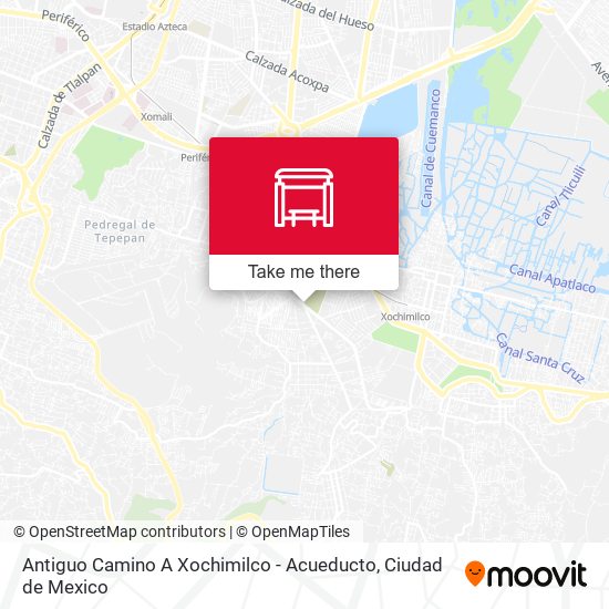 Antiguo Camino A Xochimilco - Acueducto map