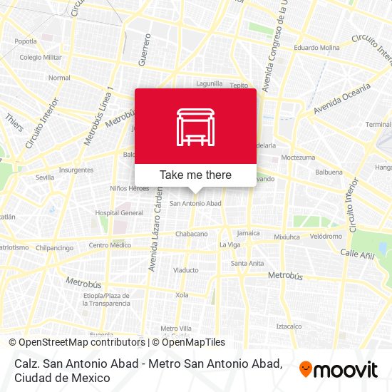 Calz. San Antonio Abad - Metro San Antonio Abad map