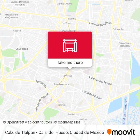 Calz. de Tlalpan - Calz. del Hueso map