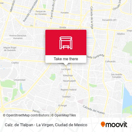Mapa de Calz. de Tlalpan - La Virgen