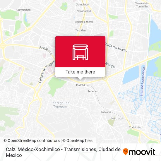 Mapa de Calz. México-Xochimilco - Transmisiones