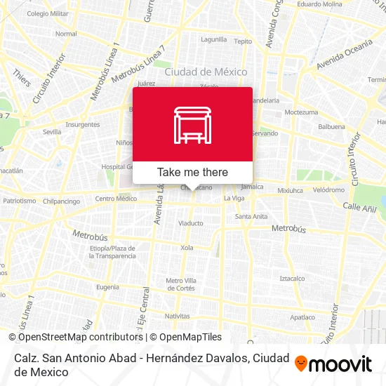 Mapa de Calz. San Antonio Abad - Hernández Davalos