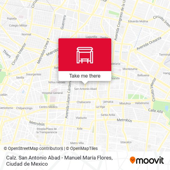 Calz. San Antonio Abad - Manuel María Flores map