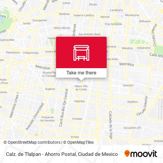 Mapa de Calz. de Tlalpan - Ahorro Postal