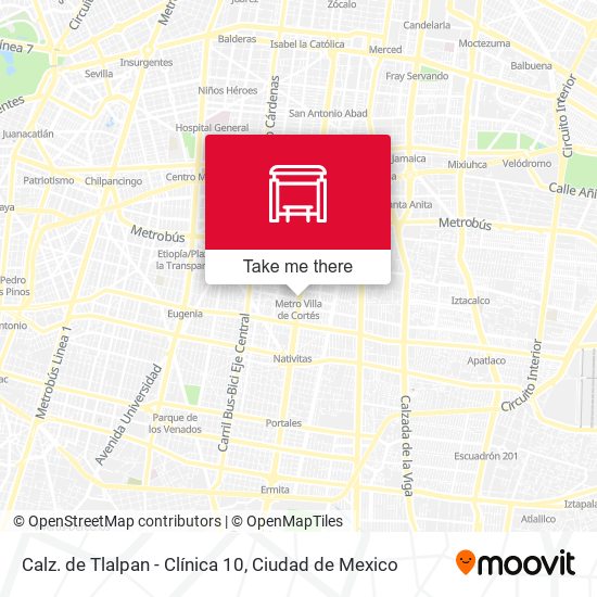 Mapa de Calz. de Tlalpan - Clínica 10