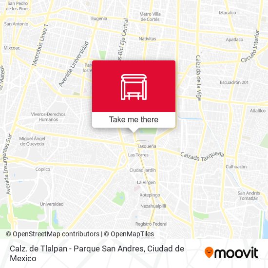 Mapa de Calz. de Tlalpan - Parque San Andres
