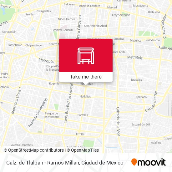 Calz. de Tlalpan - Ramos Millan map