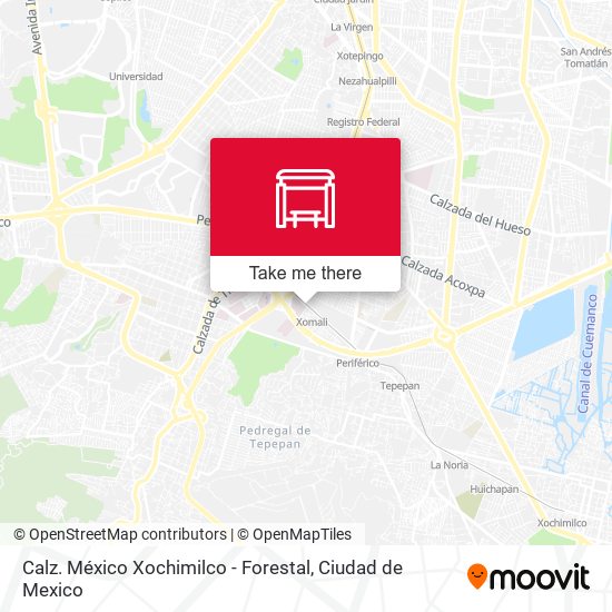 Calz. México Xochimilco - Forestal map