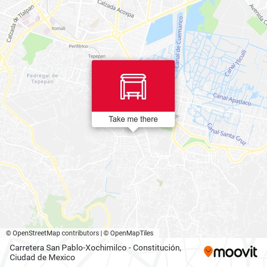 Mapa de Carretera San Pablo-Xochimilco - Constitución