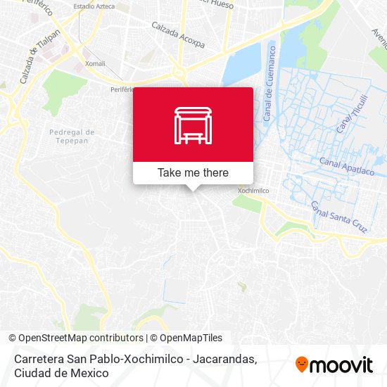 Mapa de Carretera San Pablo-Xochimilco - Jacarandas