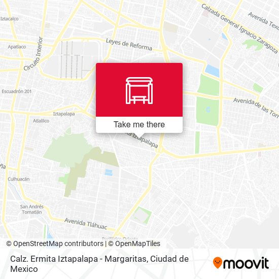 Calz. Ermita Iztapalapa - Margaritas map