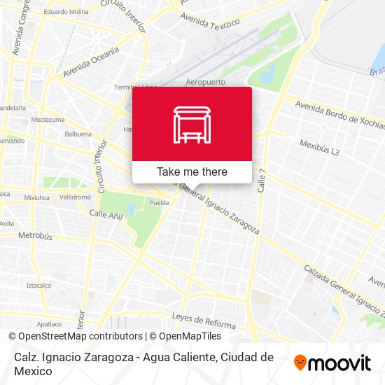 Calz. Ignacio Zaragoza - Agua Caliente map