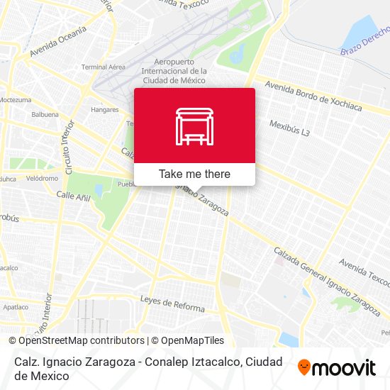 Calz. Ignacio Zaragoza - Conalep Iztacalco map
