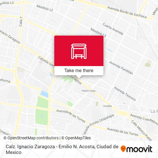 Calz. Ignacio Zaragoza - Emilio N. Acosta map
