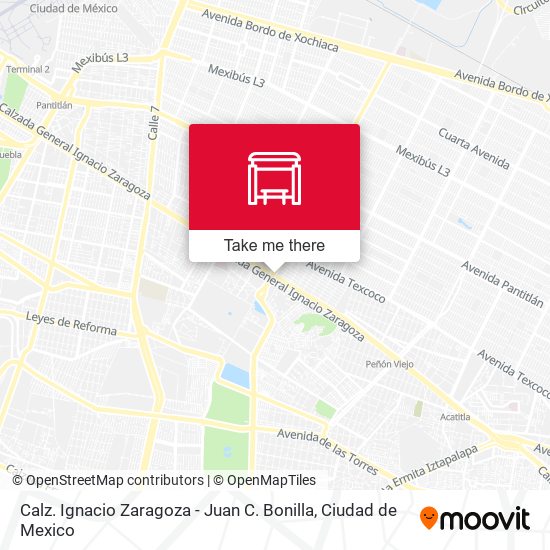 Calz. Ignacio Zaragoza  - Juan C. Bonilla map