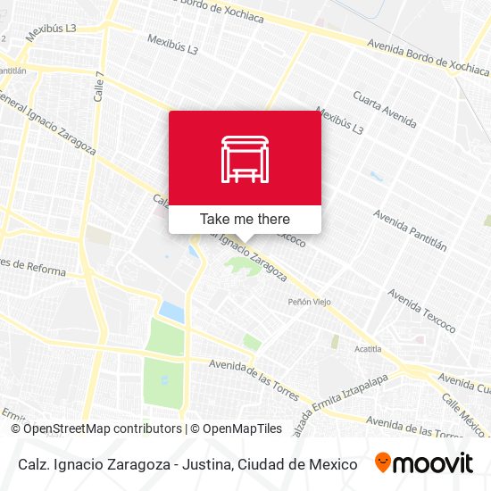 Calz. Ignacio Zaragoza - Justina map
