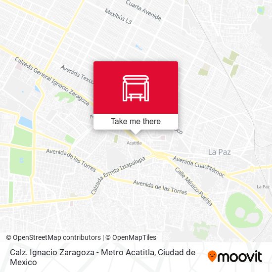Calz. Ignacio Zaragoza - Metro Acatitla map