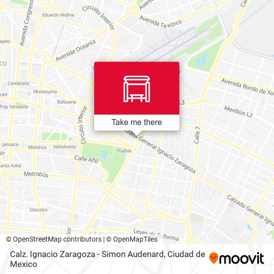 Mapa de Calz. Ignacio Zaragoza - Simon Audenard
