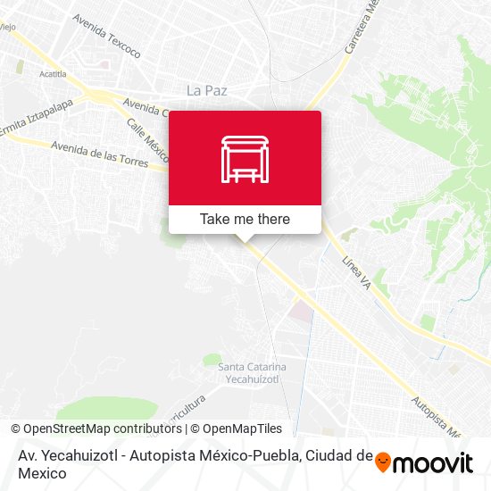 Av. Yecahuizotl - Autopista México-Puebla map