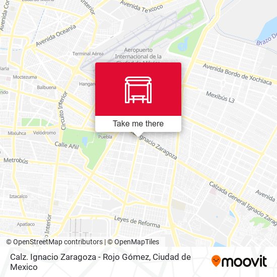 Calz. Ignacio Zaragoza - Rojo Gómez map