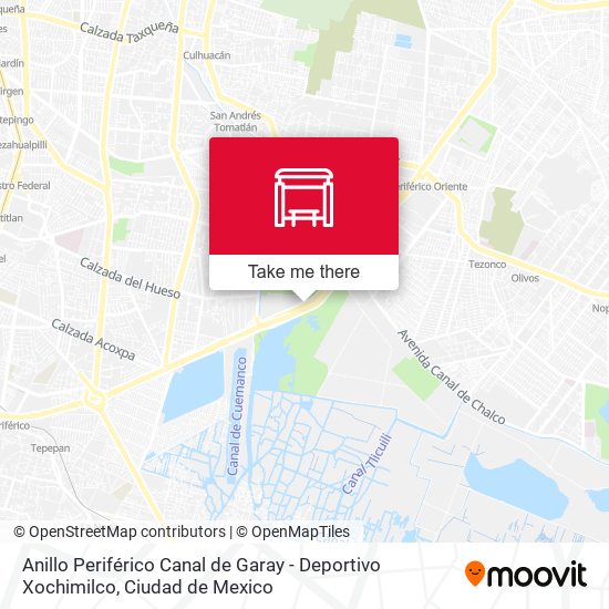 Anillo Periférico Canal de Garay - Deportivo Xochimilco map