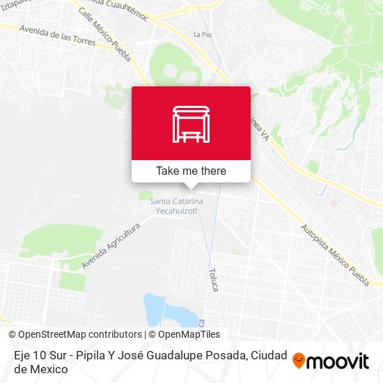 Eje 10 Sur - Pipila Y José Guadalupe Posada map